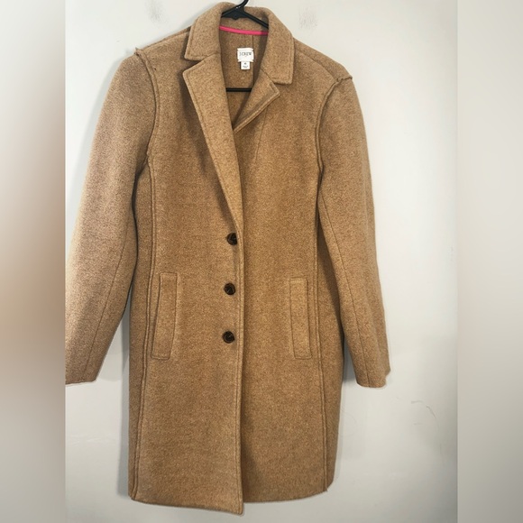 J CREW BOILED WOOL BLEND TOP COAT HEATHER ACORN GUC SIZE 6 - Picture 2 of 7